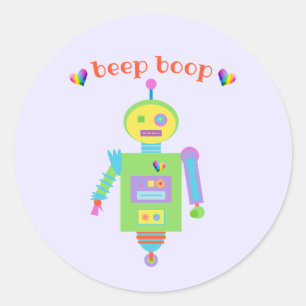 Adesivo Robô de Cubo de Boop de Bipe