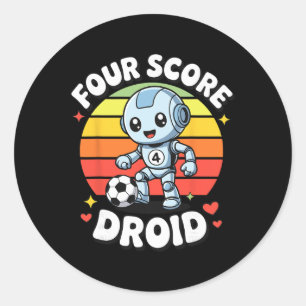 Adesivo Robô de Futebol Fofo Droid Quatro Pontos