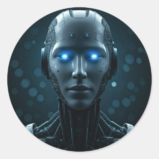 Adesivo Robô futurístico em um ambiente de alta tecnologia
