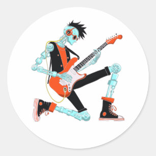 Adesivo Robô Guitarista