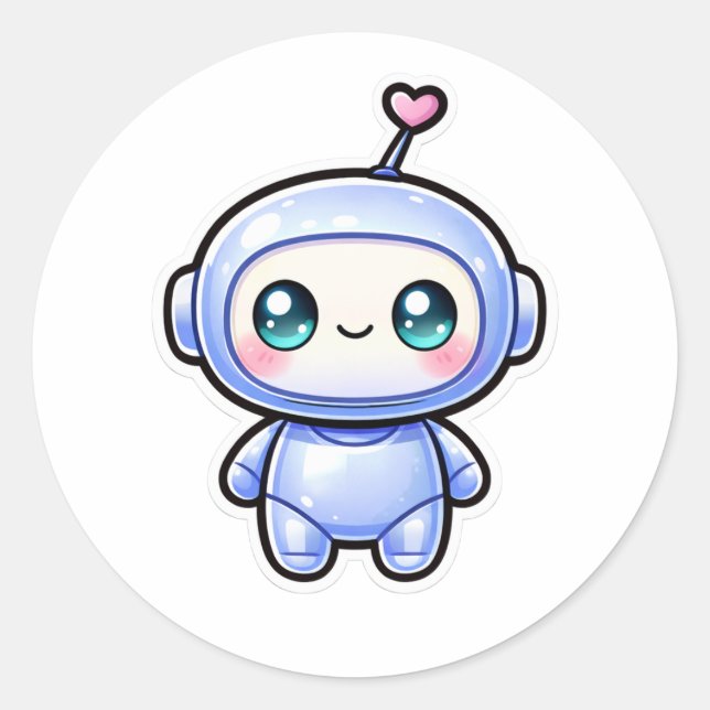 Adesivo Robô Mini Kawaii Fofo  (Frente)
