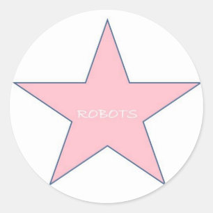 Adesivo Robôs Etiqueta-Cor-de-rosa