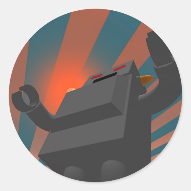 Adesivo Robot 4 do Estilo Retro (Frente)