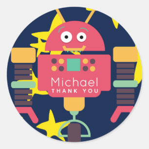Adesivo Robot Party Stickers Meninos Favoritos Personaliza