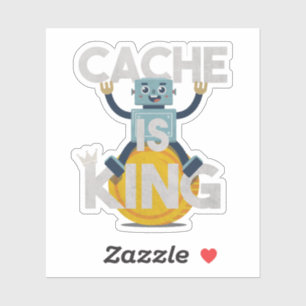 Adesivo Robot Pun: Cache é rei