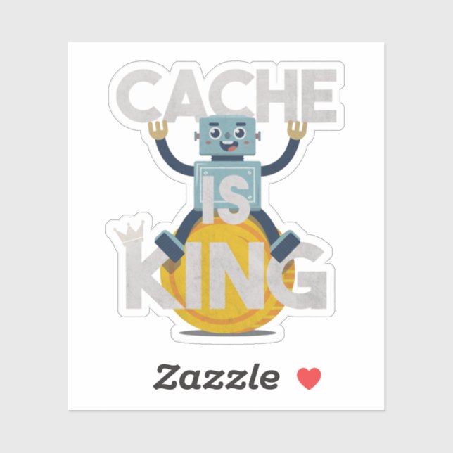 Adesivo Robot Pun: Cache é rei (Folha)