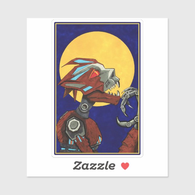 Adesivo Robot Werewolf Wolf Man (Folha)