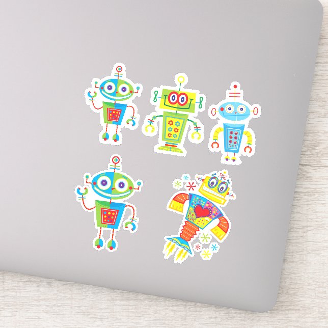 Adesivo Robots vinil Sticker Coloridos (Detalhe)
