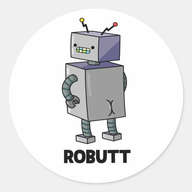Adesivo Robutt Funny Robot Pun (Frente)