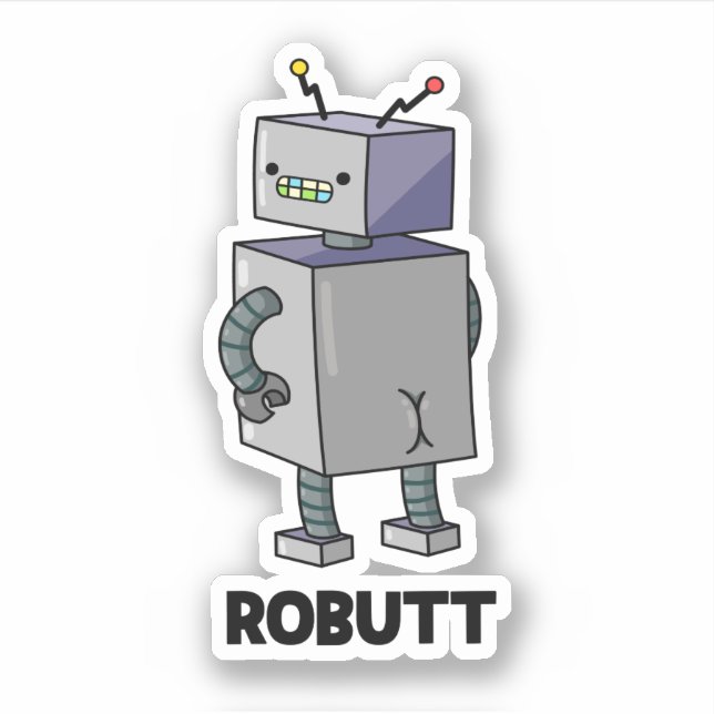 Adesivo Robutt Funny Robot Pun (Frente)