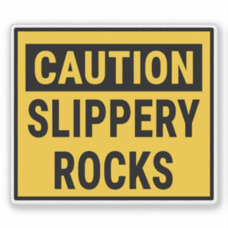Adesivo Rochas Slippery de Precaução
