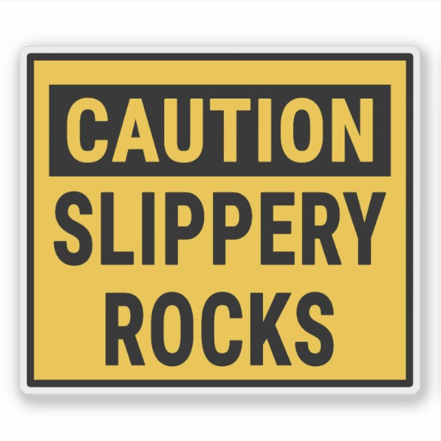 Adesivo Rochas Slippery de Precaução (Frente)