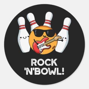 Adesivo Rock And Bowl Piada Engraçada de Boliche Fundo Esc