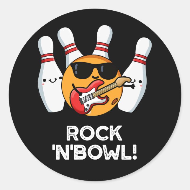 Adesivo Rock And Bowl Piada Engraçada de Boliche Fundo Esc (Frente)