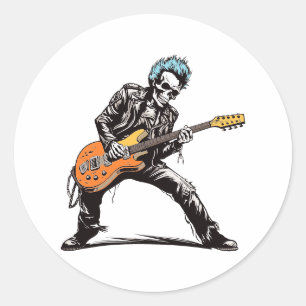 Adesivo Rock and Roll Skeleton