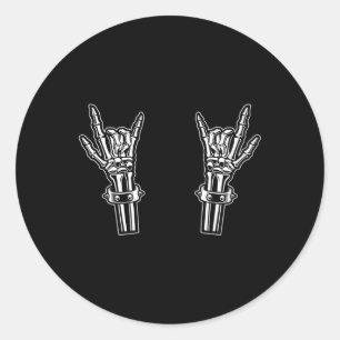 Adesivo Rock And Roll Skeleton Mãos Rock Rock No Funny Roc