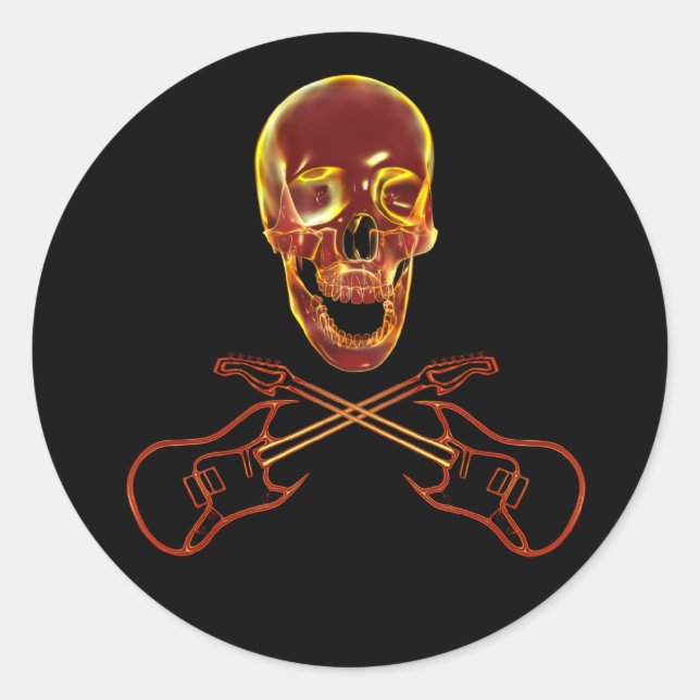 Adesivo Rock and Roll Skull (Frente)