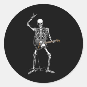 Adesivo Rock On Halloween Skeleton Guitarist Rock And Roll