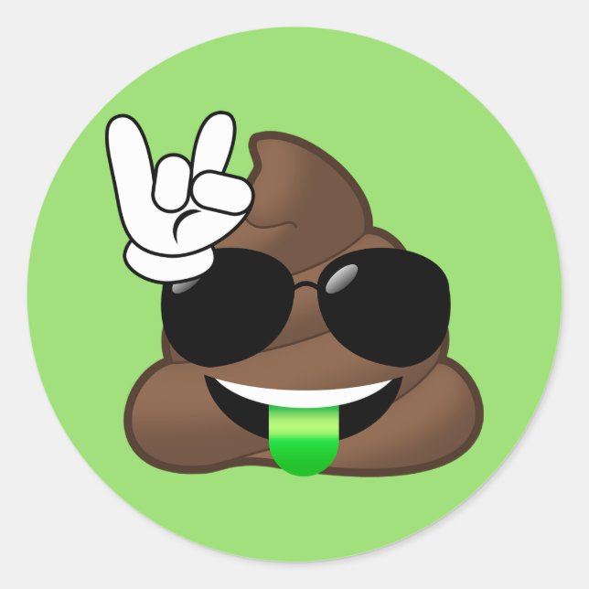 Adesivo Rock On Legal Poop Emoji Green Stickers (Frente)