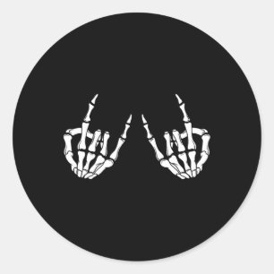 Adesivo Rock On Rock Star Skeleton Mãos Rocker Spooky Hal