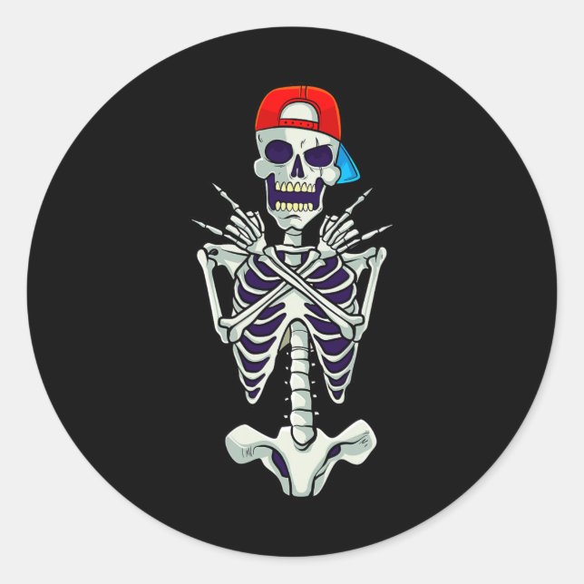 Adesivo Rock On Rocker Skeleton Mãos O Costume Engraçado H (Frente)