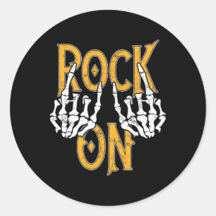 Adesivo Rock On Skeleton Hands Rock And Roll Metal Concert