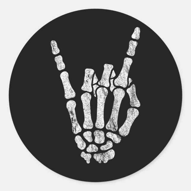 Adesivo Rock Skeleton Rock N Roll Metal Distressou Ha (Frente)
