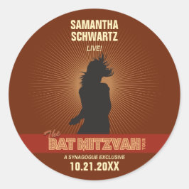 Adesivo Rock Star Bat Mitzvah Sticker em Brown