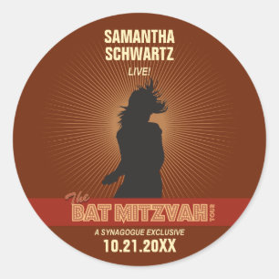 Adesivo Rock Star Bat Mitzvah Sticker em Brown
