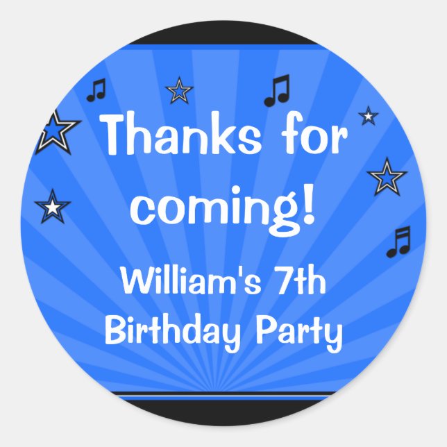 Adesivo Rock Star Festa de aniversário Sticker (Frente)