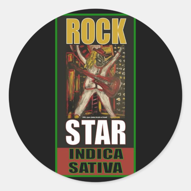ADESIVO ROCK STAR INDICA SATIVA (Frente)