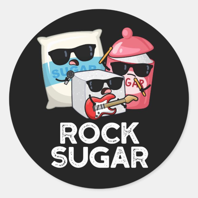 Adesivo Rock Sugar Funny Comida Pun Dark BG (Frente)