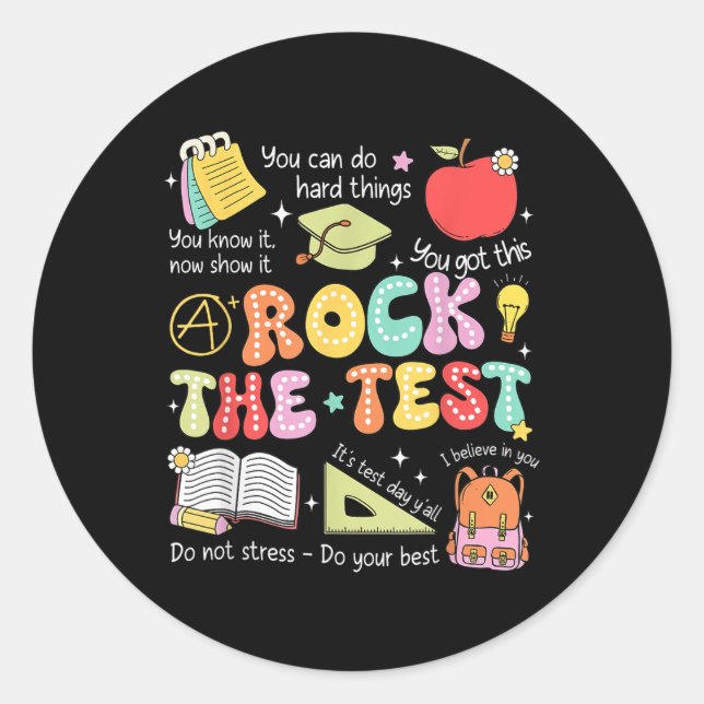 Adesivo Rock The Test Day Staar Testing Professor Moti (Frente)