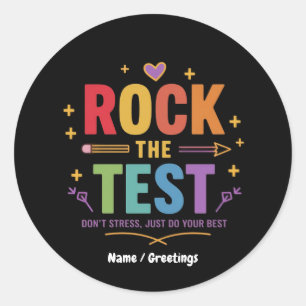 Adesivo Rock the Test Don't Stress Funny Motivational