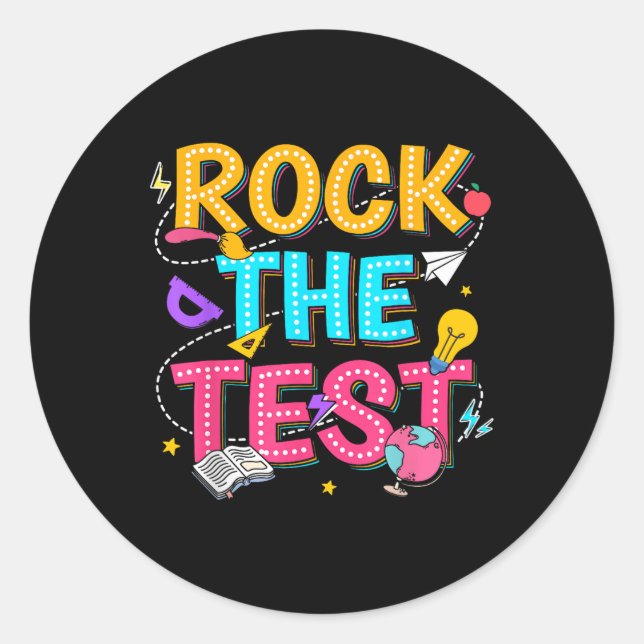 Adesivo Rock The Test Motivational Testing Day For Teacher (Frente)