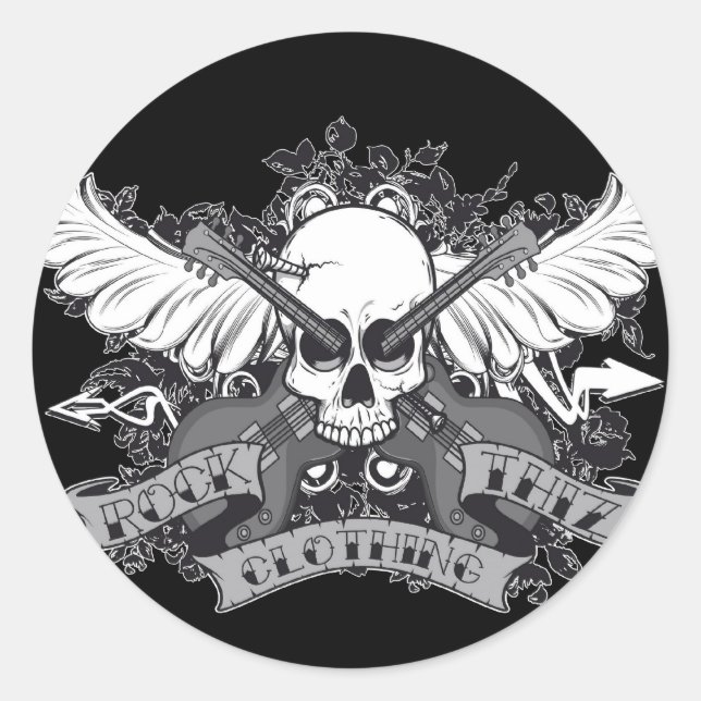 Adesivo Rock Thiz Clothing Skull & Wings Stickers (Frente)