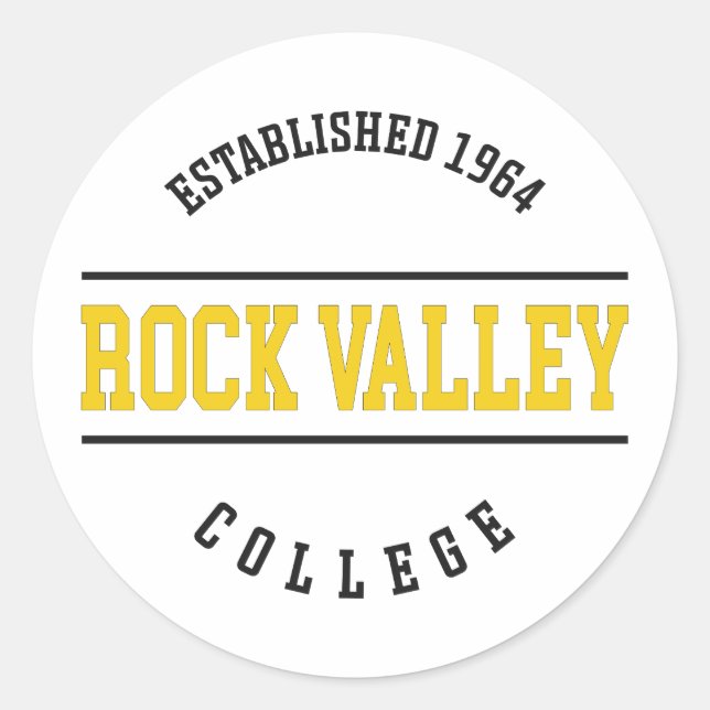 Adesivo Rock Valley College - RVC Ouro Eagles (Frente)