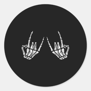Adesivo Rocker Hand Sinal Skeleton Retro Halloween Men