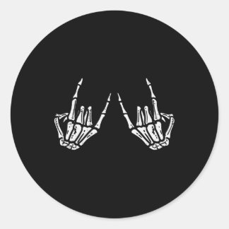 Adesivo Rocker Hand Sinal Skeleton Retro Halloween Men