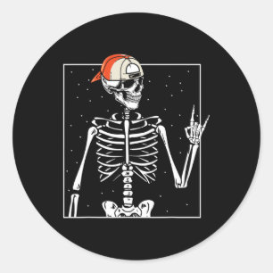 Adesivo Rocker Skeleton Boné Skater Legal Halloween Punk