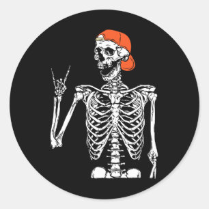 Adesivo Rocker Skeleton Hand Rock Sobre O Halloween Engraç