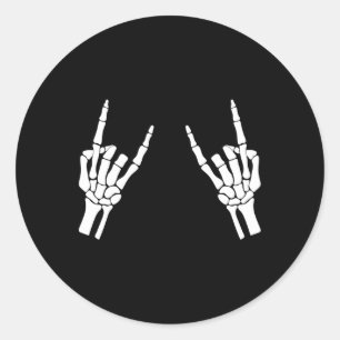 Adesivo Rocker Skeleton Hand Rock Sobre O Halloween Engraç