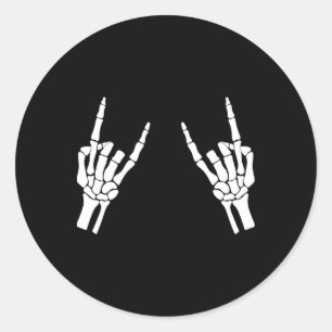 Adesivo Rocker Skeleton Hand Rock Sobre O Halloween Engraç