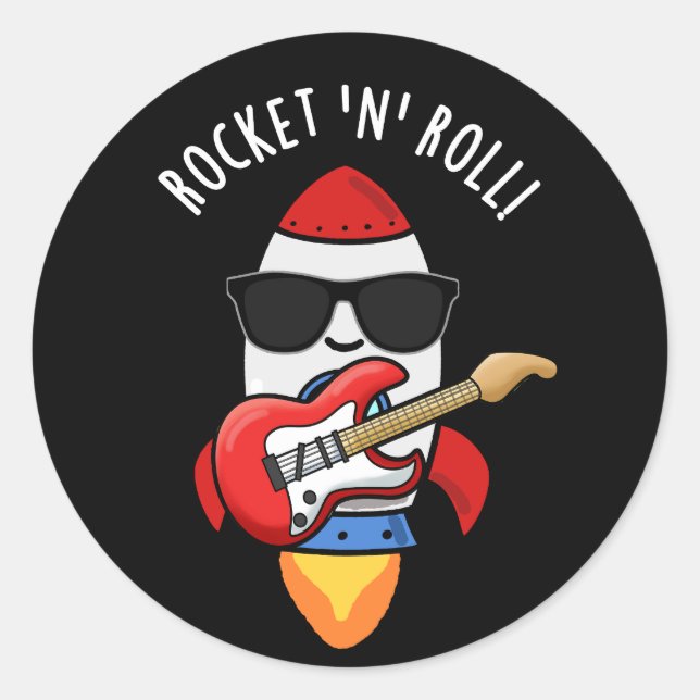 Adesivo Rocket e Roll Funny Rocket Pun Dark BG (Frente)