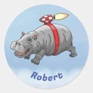Adesivo Rocket Hippo Birthday