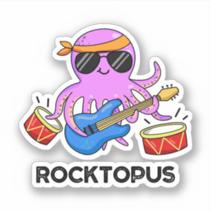 Adesivo Rocktopus Funny Rock Banda Octopus Pun