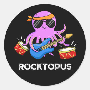Adesivo Rocktopus Funny Rock Banda Octopus Pun Dark BG
