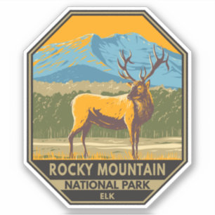 Adesivo Rocky Mountain National Park Colorado Elk Vintage