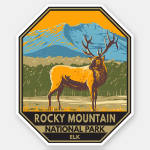 Adesivo Rocky Mountain National Park Colorado Elk Vintage
