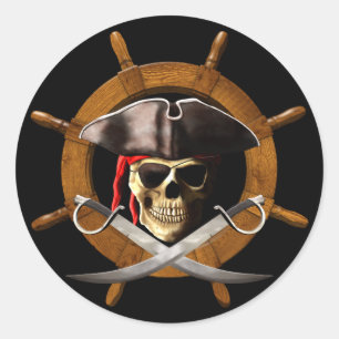 Adesivo Roda alegre do pirata de Roger